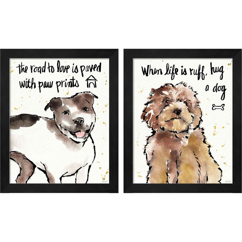 Strike a Paws by Anne Tavoletti, 2 Piece Black Framed Art Set