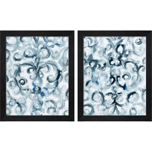 Fancy Fretwork by Li Bo, 2 Piece Black Framed Art Set