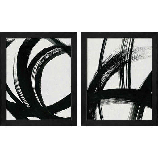 Spontaneous by Farida Zaman, 2 Piece Black Framed Art Set