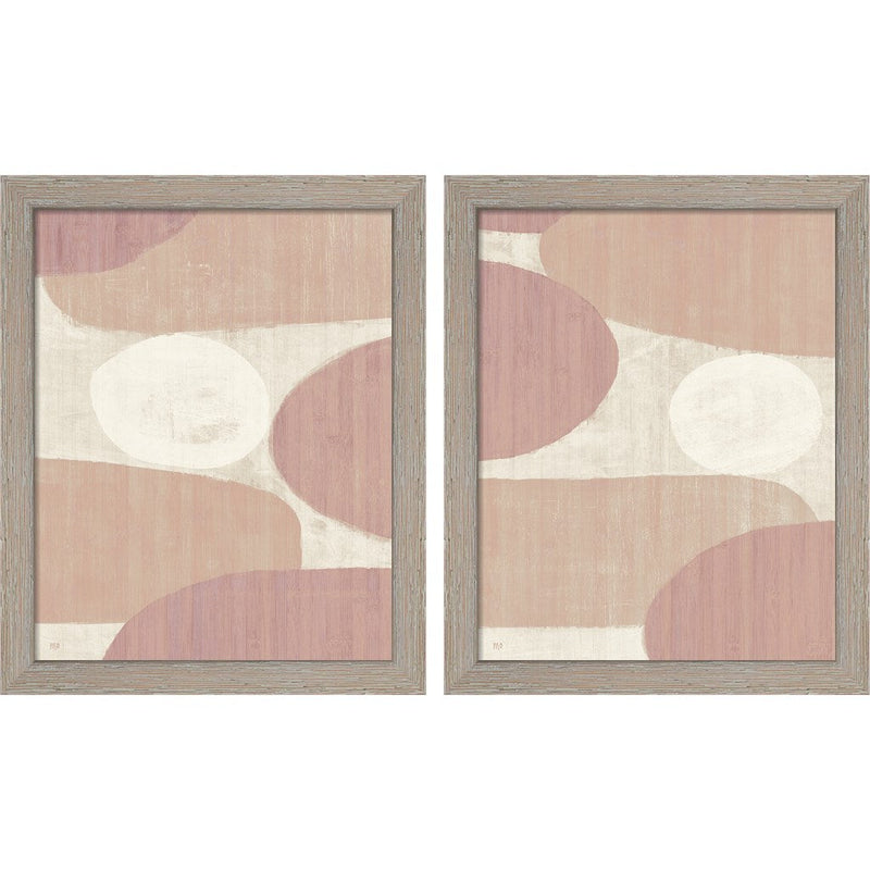 Costa del Sol Blush by Michael Mullan, 2 Piece Rustic White Framed Art Set