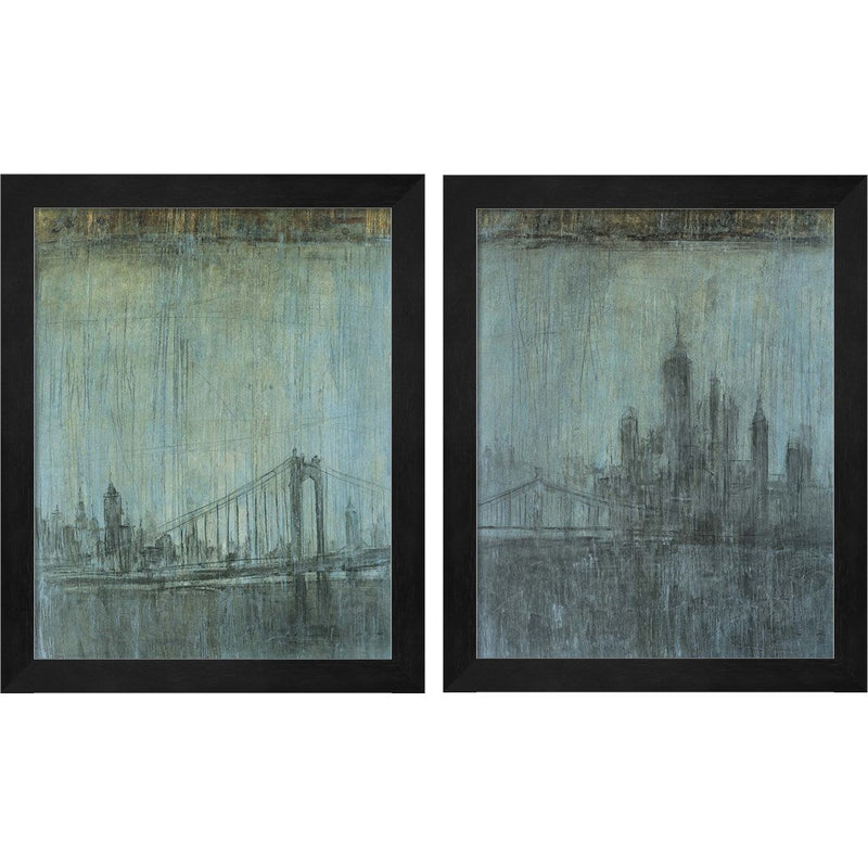 Urban Fog by Peter Kuttner, 2 Piece Black Framed Art Set