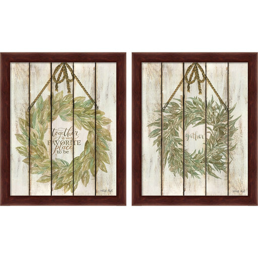 Together & Gather Wreath by Cindy Jacobs, 2 Piece Brown Framed Art Set