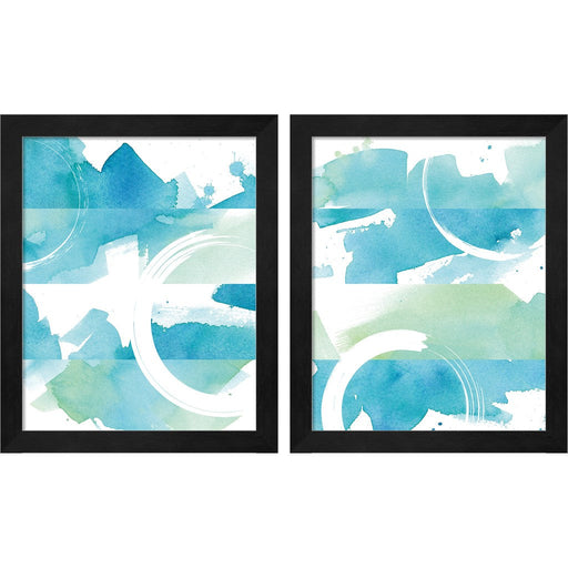 Coastal Feel by Moira Hershey, 2 Piece Black Framed Art Set