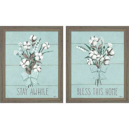 Blessed Mint by Janelle Penner, 2 Piece Rustic Gray Framed Art Set
