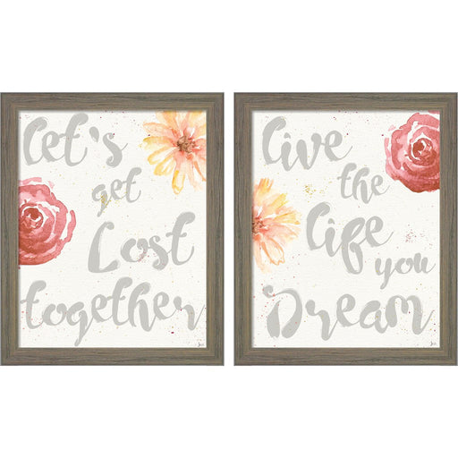Paris Blooms by Jess Aiken, 2 Piece Rustic Gray Framed Art Set