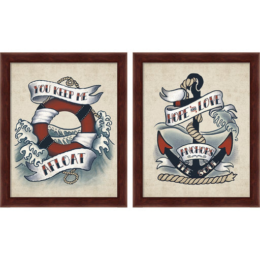 Sailor Wisdom by Janelle Penner, 2 Piece Brown Framed Art Set