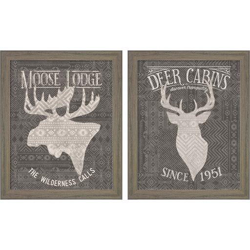 Soft Lodge Dark by Janelle Penner, 2 Piece Rustic Gray Framed Art Set