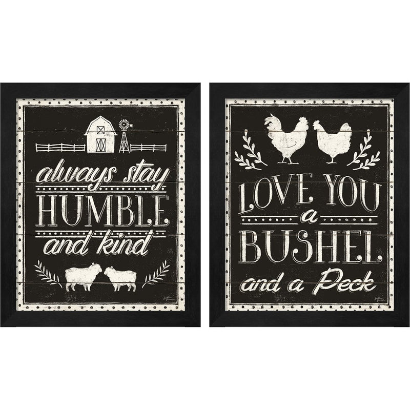 Country Thoughts Black by Janelle Penner, 2 Piece Black Framed Art Set