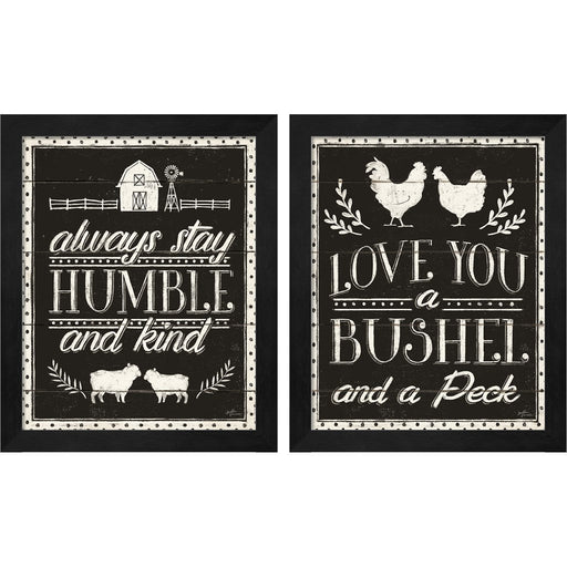Country Thoughts Black by Janelle Penner, 2 Piece Black Framed Art Set