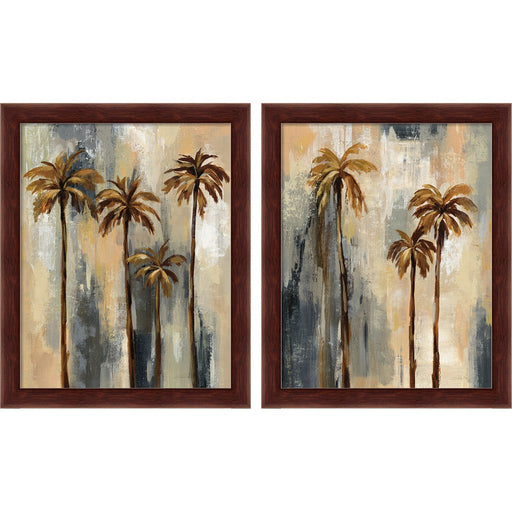 Palm Trees by Silvia Vassileva, 2 Piece Brown Framed Art Set