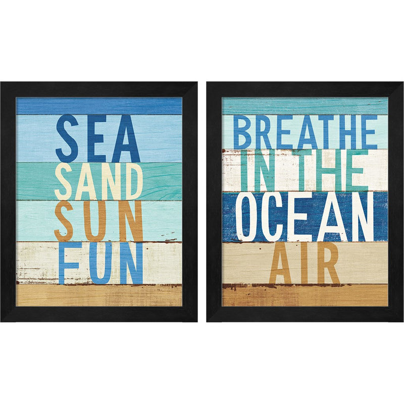 Beachscape Inspiration A by Michael Mullan, 2 Piece Black Framed Art Set