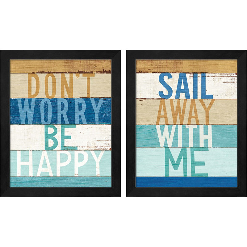 Beachscape Inspiration B by Michael Mullan, 2 Piece Black Framed Art Set