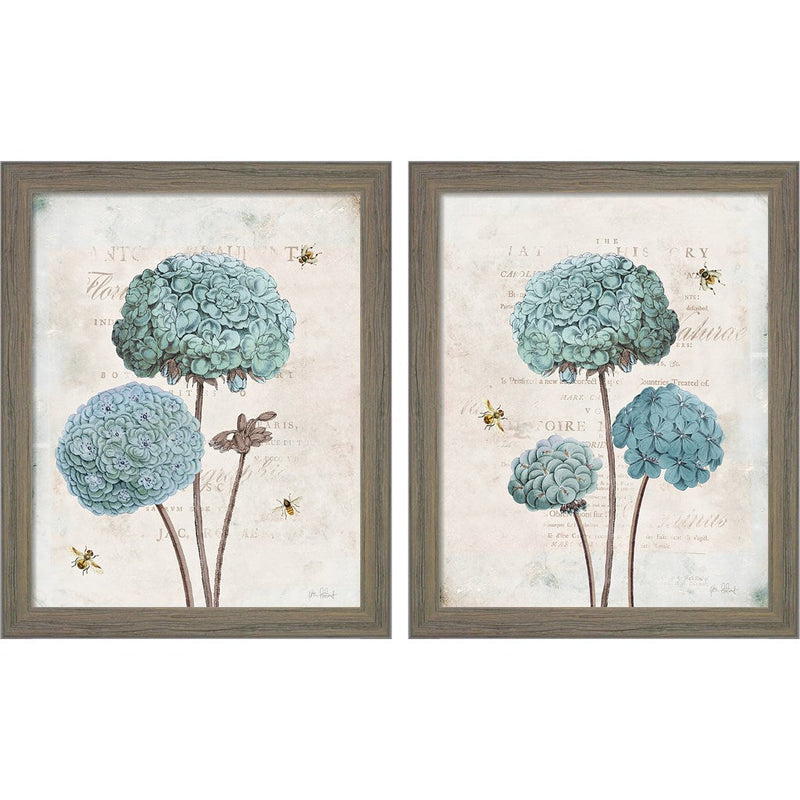 Geranium Study by Katie Pertiet, 2 Piece Rustic Gray Framed Art Set
