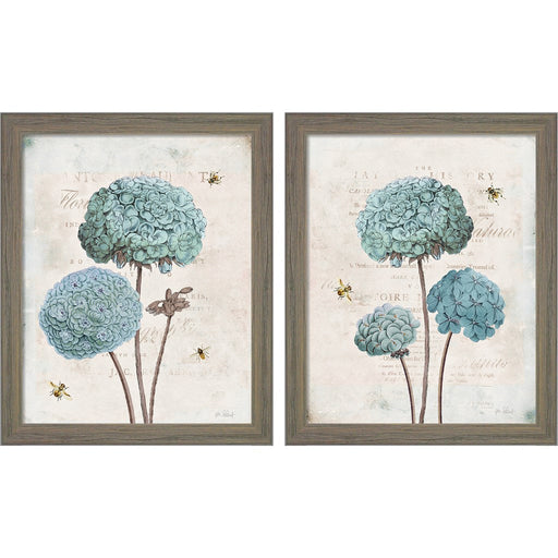 Geranium Study by Katie Pertiet, 2 Piece Rustic Gray Framed Art Set