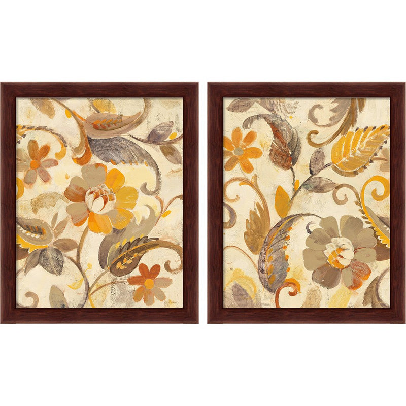 Autumn Garden Light by Albena Hristova, 2 Piece Brown Framed Art Set