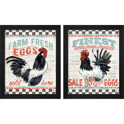 Morning News B by Janelle Penner, 2 Piece Black Framed Art Set