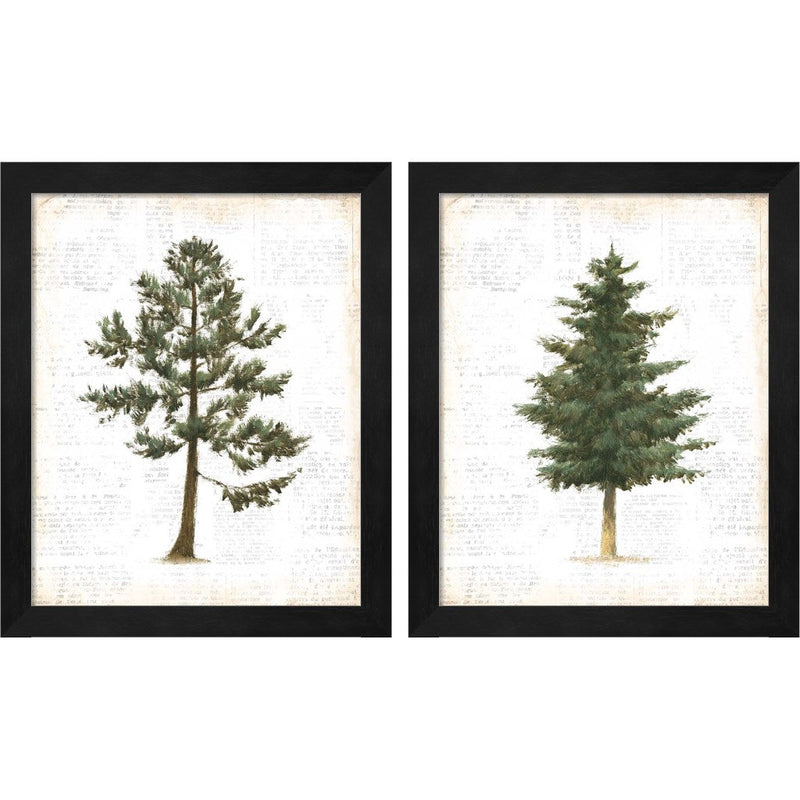 Into the Woods Trees by Emily Adams, 2 Piece Black Framed Art Set