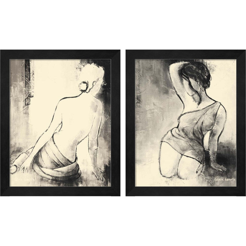 Figurative Woman by Lanie Loreth, 2 Piece Black Framed Art Set