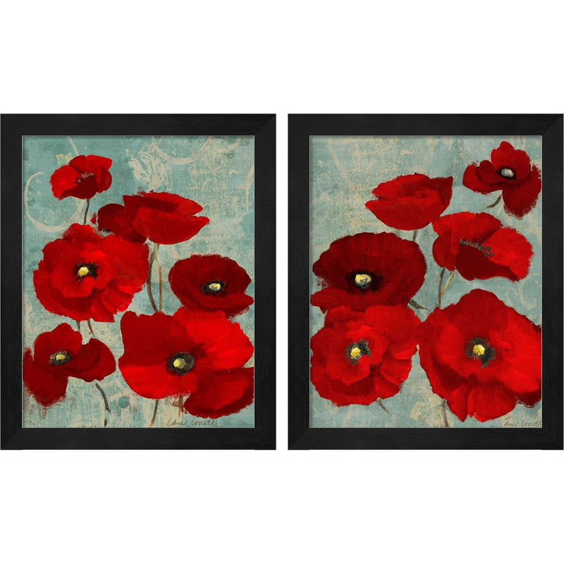 Kindle's Poppies by Lanie Loreth, 2 Piece Black Framed Art Set