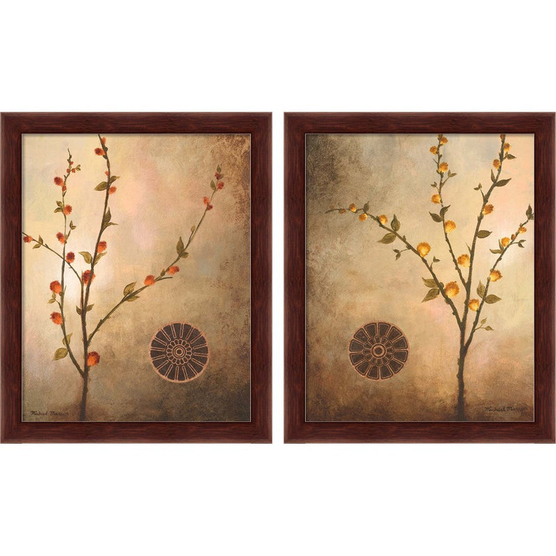 Fall Stems in the Warmth & Light by Michael Marcon, 2 Piece Brown Framed Art Set