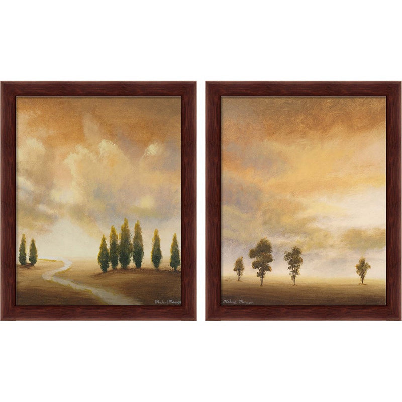 Open Sky by Michael Marcon, 2 Piece Brown Framed Art Set
