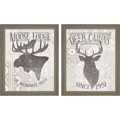 Soft Lodge by Janelle Penner, 2 Piece Rustic Gray Framed Art Set