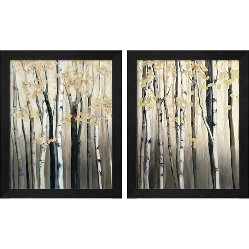 Golden Birch by Marilyn Hageman, 2 Piece Black Framed Art Set