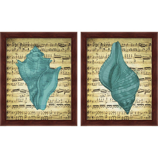 Blue Sea  by Natasha Wescoat, 2 Piece Brown Framed Art Set