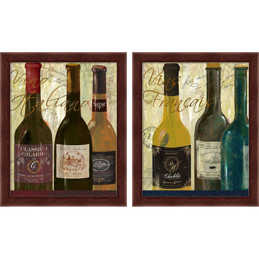 Vino Italiano & Vins De France by Fiona Stokes-Gilbert, 2 Piece Brown Framed Art Set