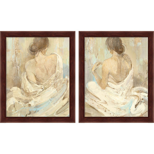 Abstract Figure Study by Albena Hristova, 2 Piece Brown Framed Art Set