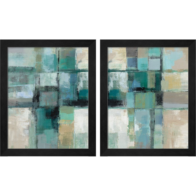 Island Hues Crop by Silvia Vassileva, 2 Piece Black Framed Art Set