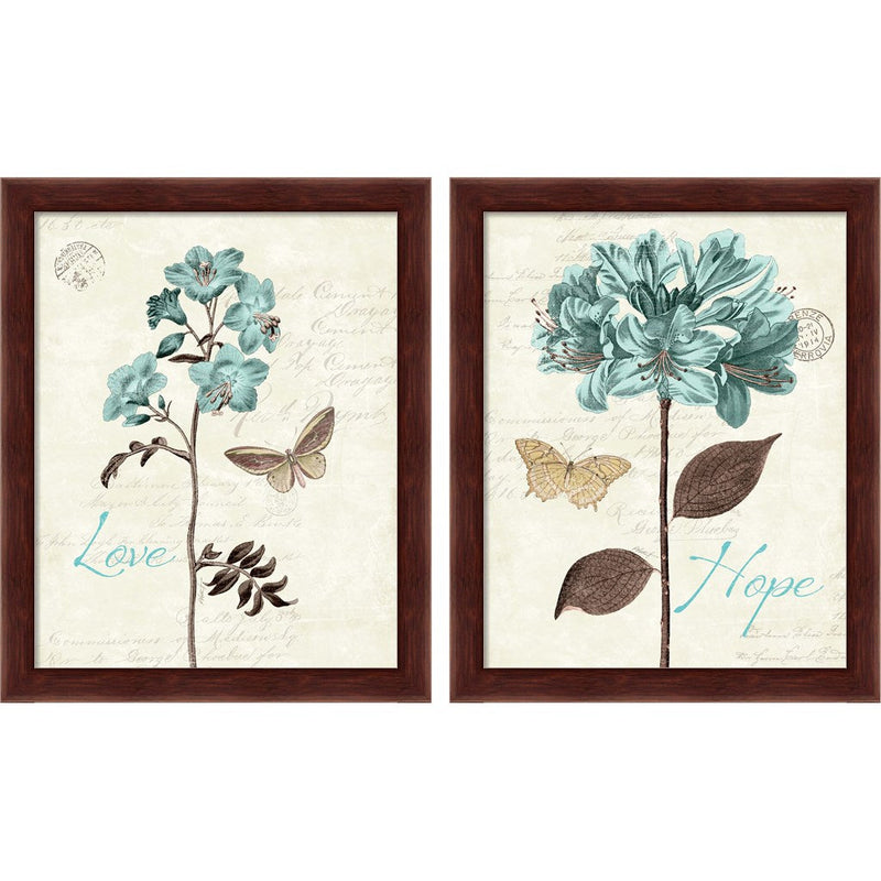 Slated Blue by Katie Pertiet, 2 Piece Brown Framed Art Set