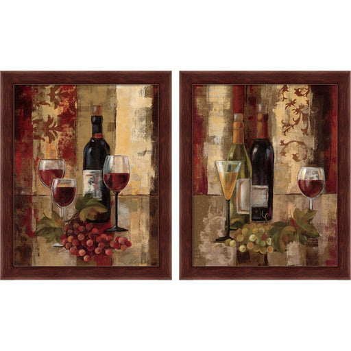 Graffiti and Wine by Silvia Vassileva, 2 Piece Brown Framed Art Set