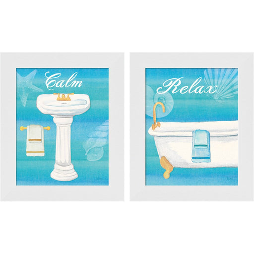 Seashells Spa by Veronique Charron, 2 Piece White Framed Art Set