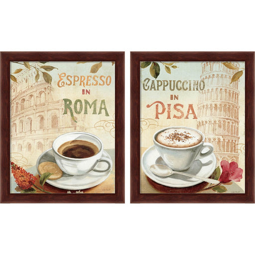 Cafe in Europe by Lisa Audit, 2 Piece Brown Framed Art Set