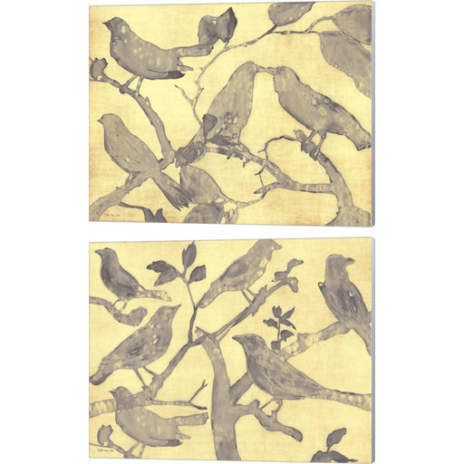 Yellow-Gray Birds by Stellar Design Studio, 2 Piece Canvas Art Set