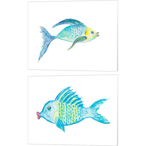 Yellow and Blue Fish by Julie DeRice, 2 Piece Canvas Art Set