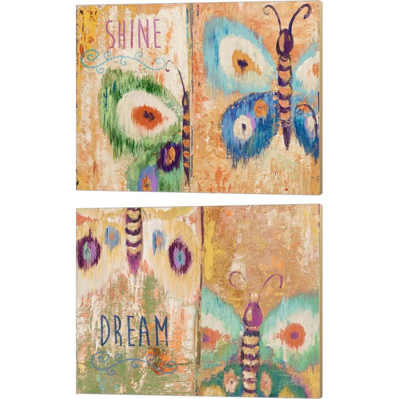 Ikat Flutter Shine & Dream by Patricia Pinto, 2 Piece Canvas Art Set