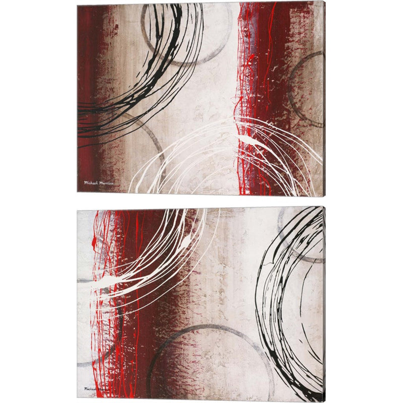 Tricolored Gestures by Michael Marcon, 2 Piece Canvas Art Set