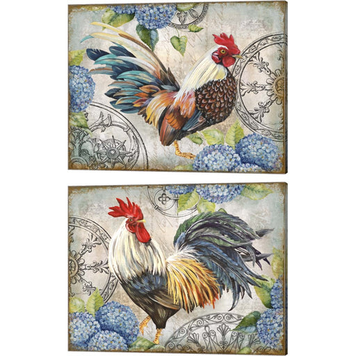 Ironwork Rooster 1 by Jean Plout, 2 Piece Canvas Art Set