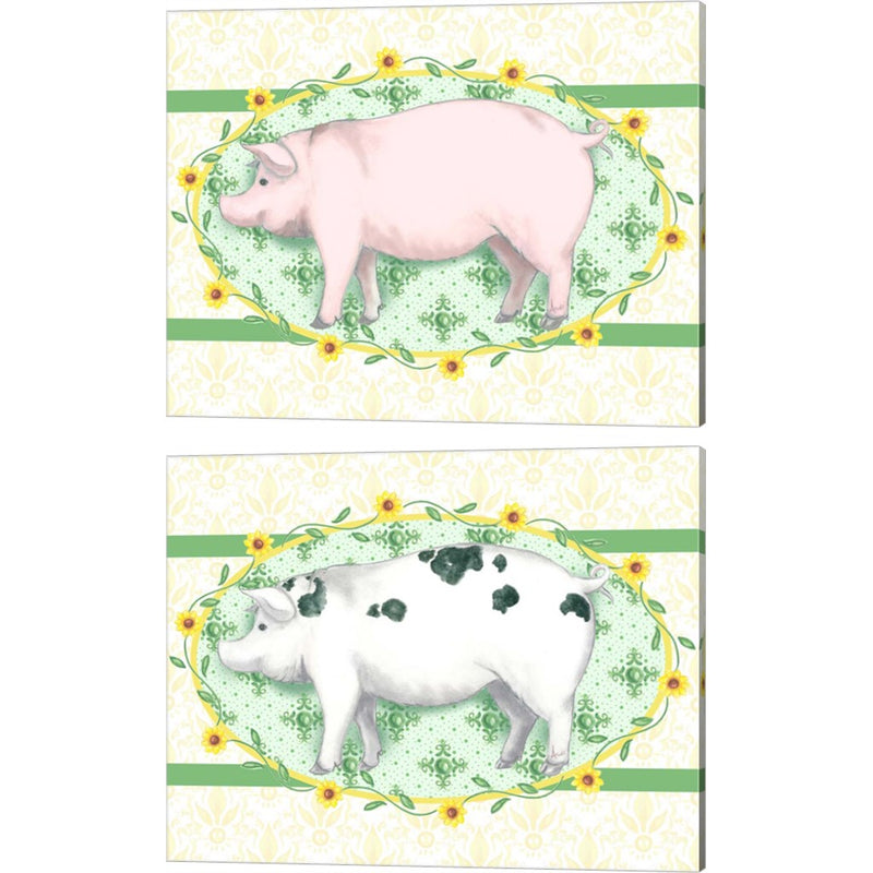 Piggy Wiggy by Andi Metz, 2 Piece Canvas Art Set