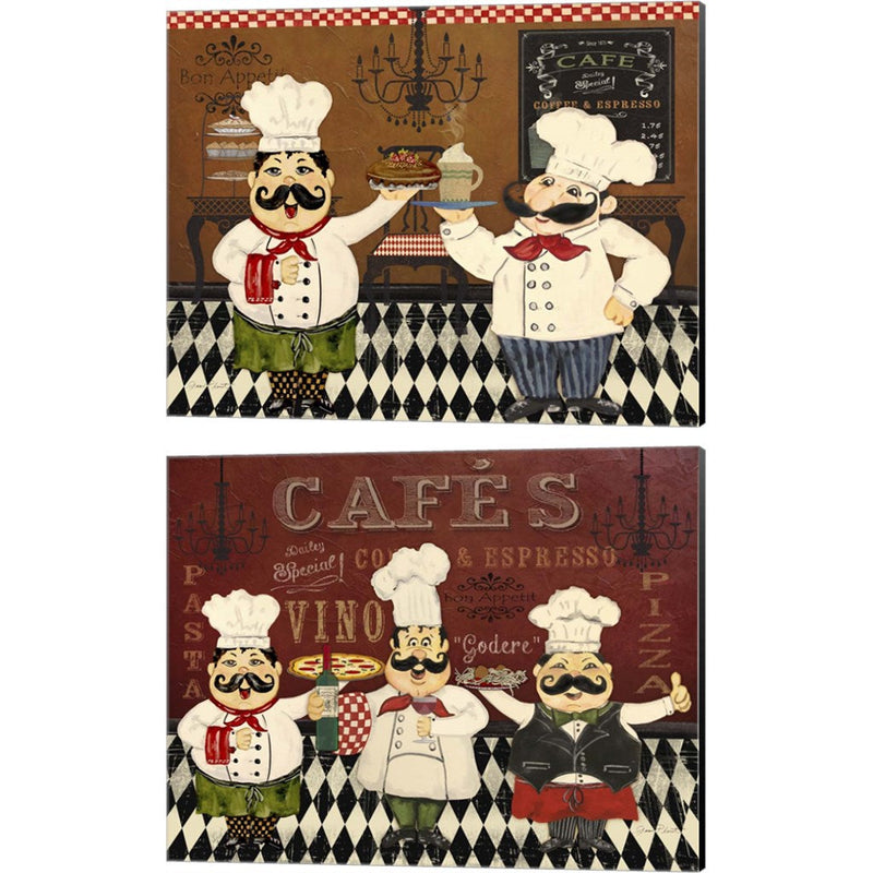 Italian Chefs by Jean Plout, 2 Piece Canvas Art Set