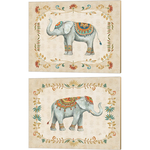 Elephant Walk 1 by Daphne Brissonnet, 2 Piece Canvas Art Set