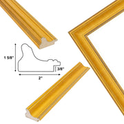 16x16 Frame Scoop Beaded Gold Picture Frame