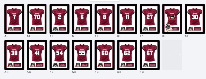 Matawan Regional Football 16 Jersey football frames