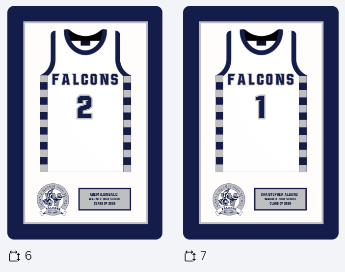 8 Wagner HS basketball frames