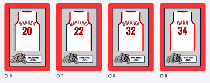 9 Framed Jerseys 18x24 Bulldogs  Class of 2026