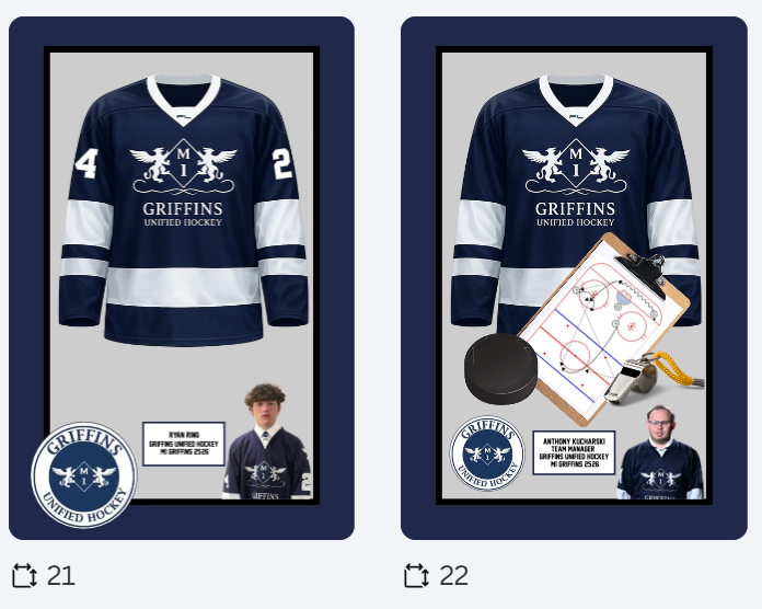 22 frames hockey  Griffins unified hockey Class of 2026