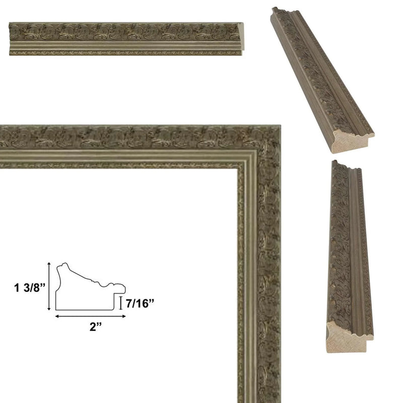 11x11 Frame Silver Baroque Ornate Picture Frame