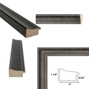 22x22 Frame Silver Gunmetal Pewter Scoop Picture Frame